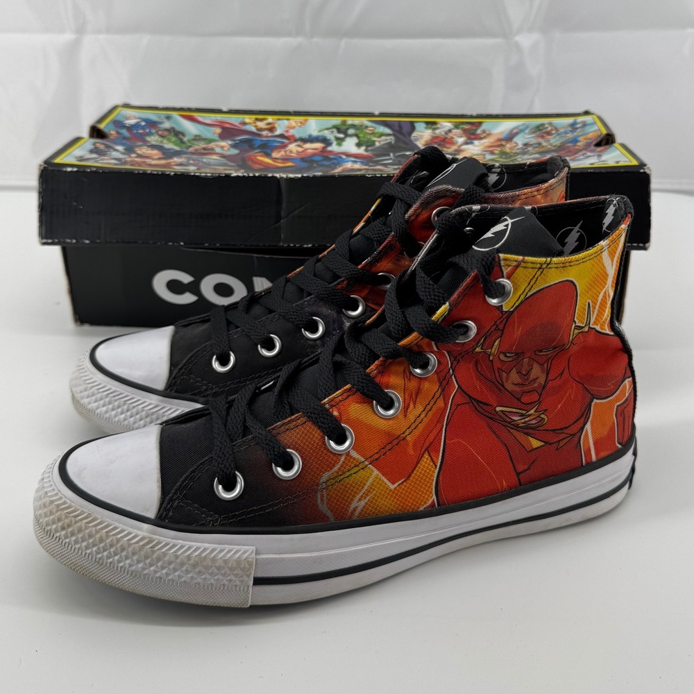 Converse Chuck Taylor High Top Mens size 5 Womens 7 Black The Flash DC Comics